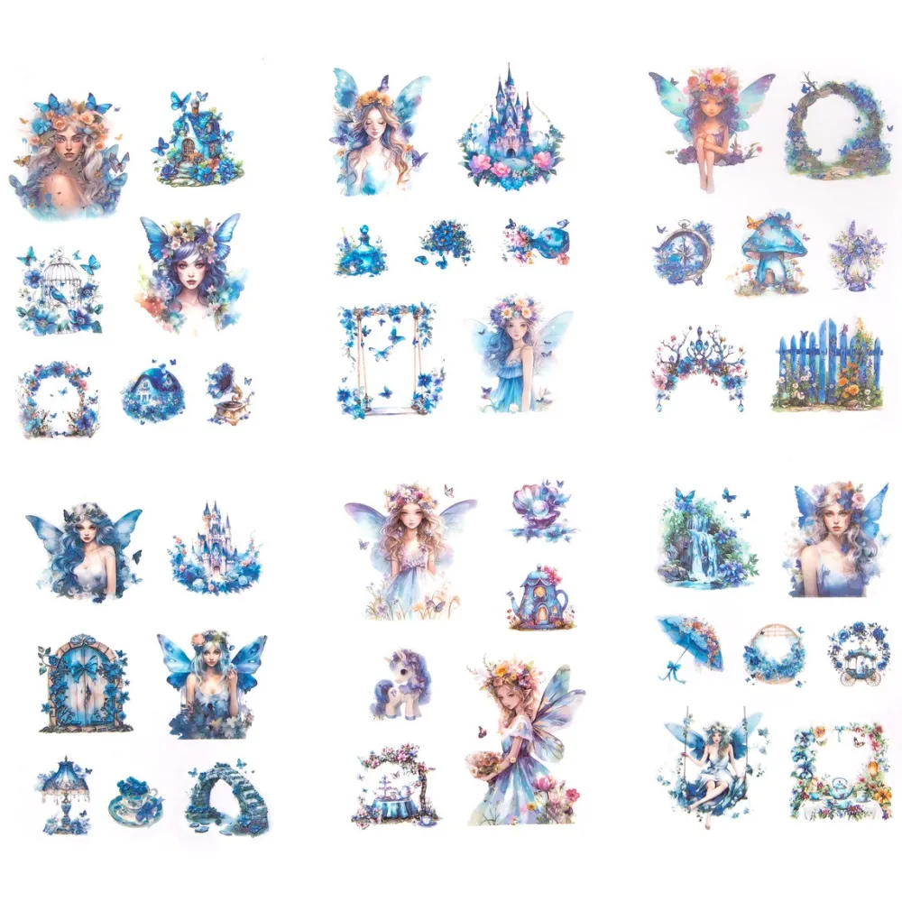 dpCraft Naklejki foliowe Wróżki - - Blue Stardust 6 ark.