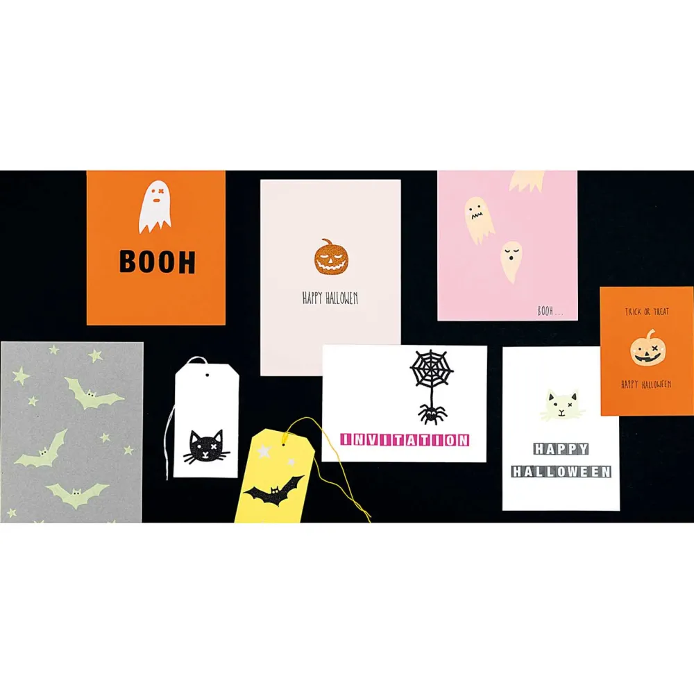 Rico Design Naklejki halloweenowe z brokatem - Paper Poetry - Czaszki, 8 szt.