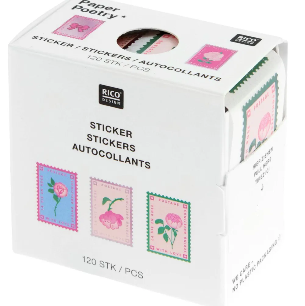 Rico Design Naklejki na rolce La Vie en Rose Stamps - Paper Poetry - 120 szt. > Naklejki
