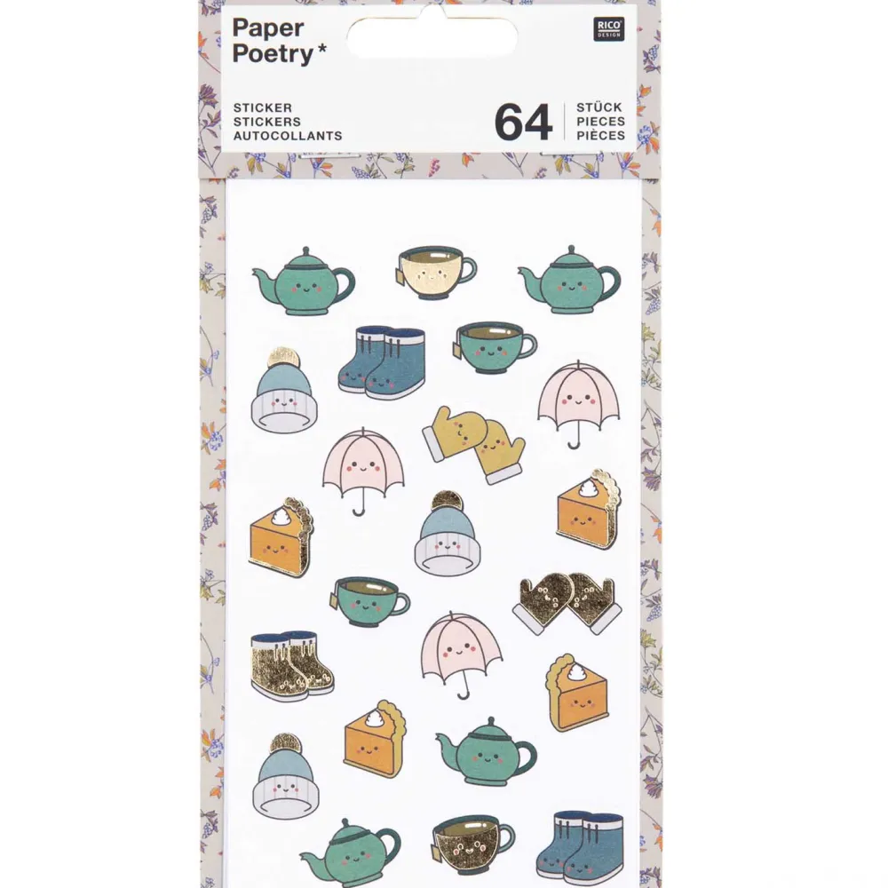 Rico Design Naklejki - Paper Poetry - Jesienne motywy, 64 szt.
