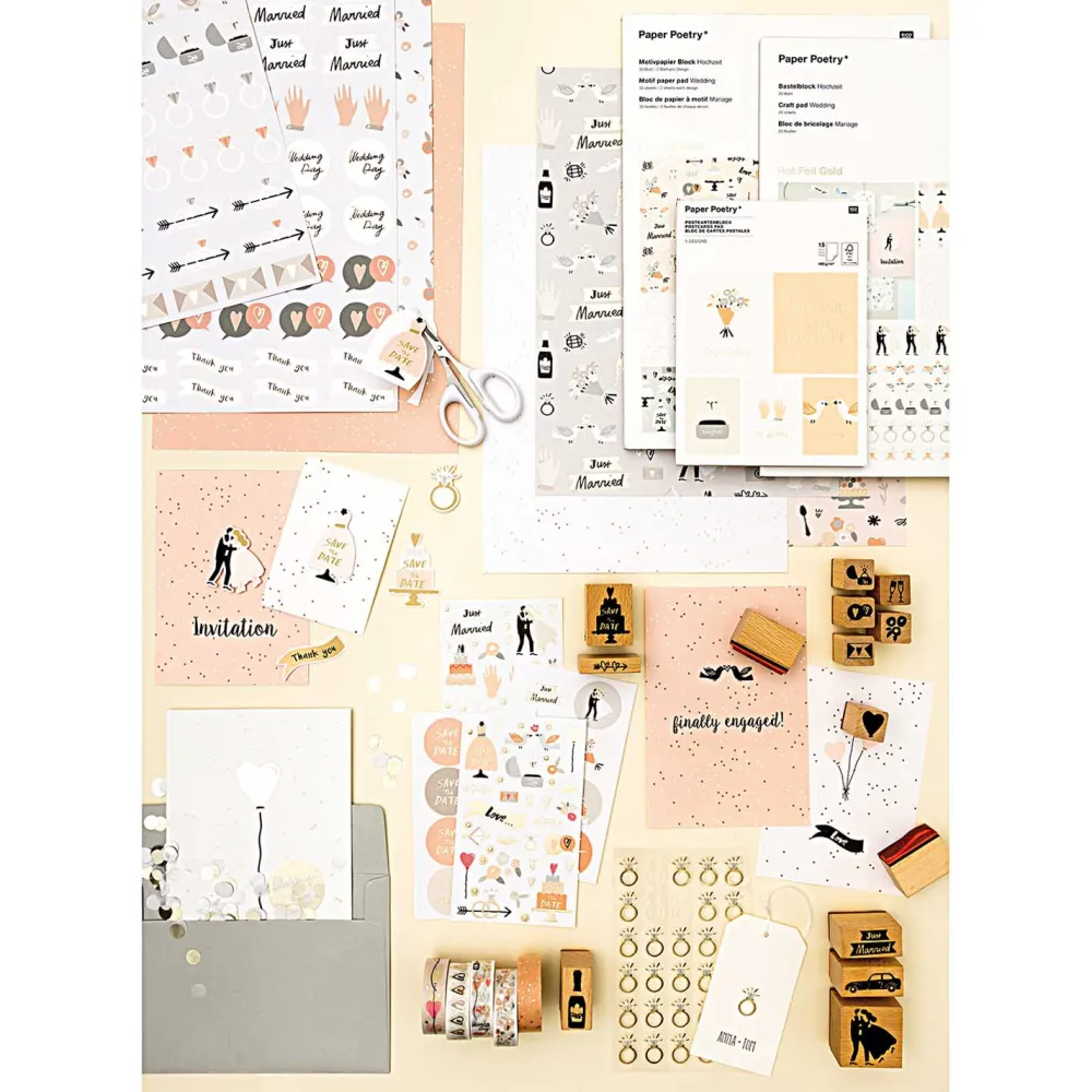 Rico Design Naklejki - Paper Poetry - Just Married, 32 szt. > Naklejki