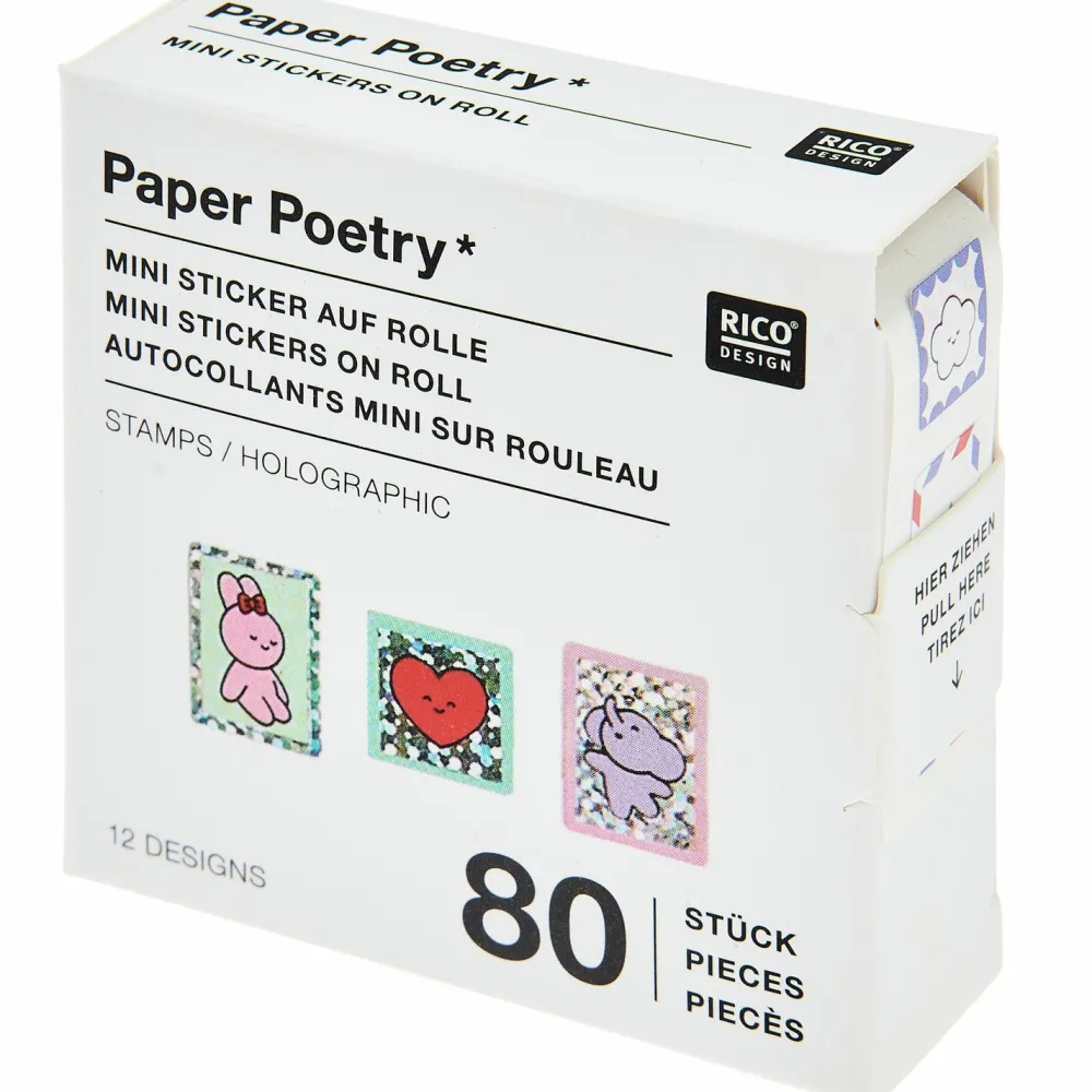 Rico Design Naklejki papierowe na rolce Chingu - Paper Poetry - 80 szt. > Naklejki