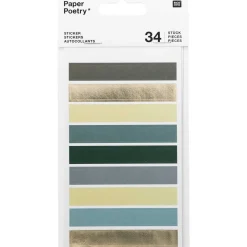 Rico Design Naklejki papierowe - Paper Poetry - kółka i paski, 34 szt. > Naklejki