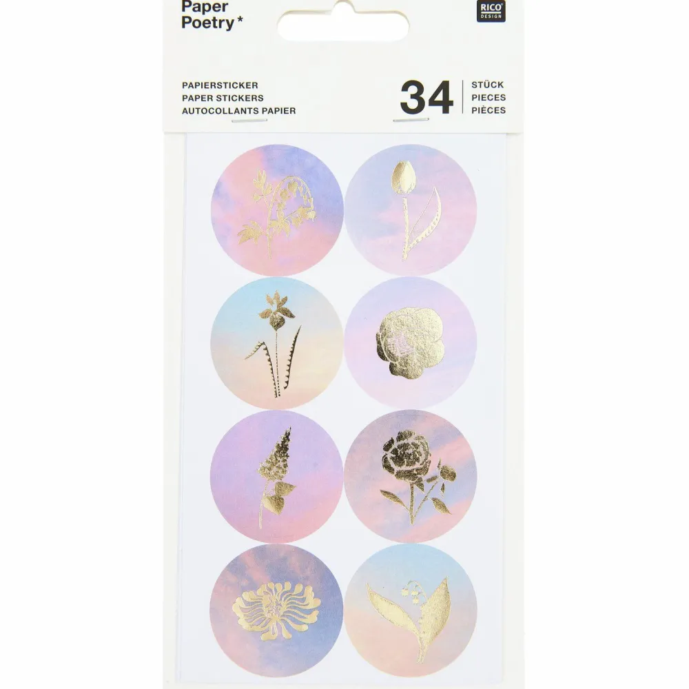 Rico Design Naklejki papierowe The Sky is the Limit - Paper Poetry - 34 szt.
