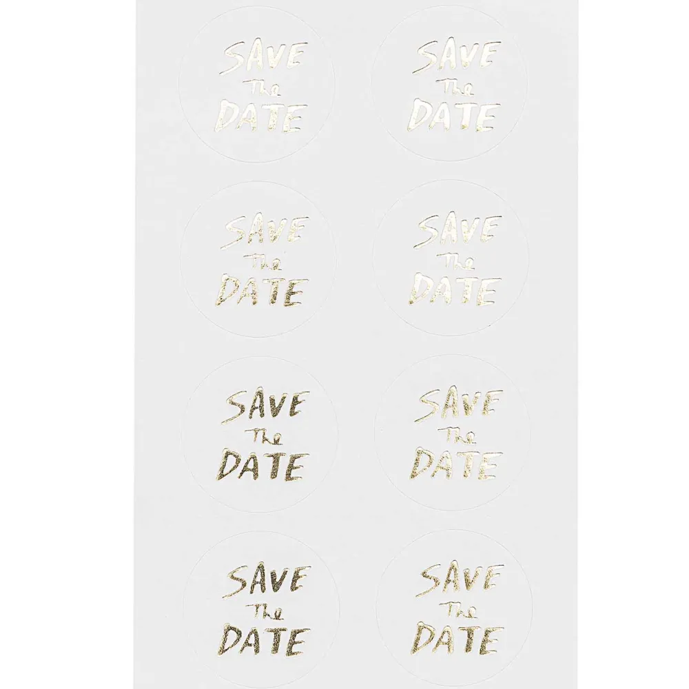 Rico Design Naklejki Save The Date - Paper Poetry - złote, 32 szt. > Naklejki