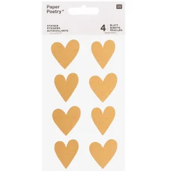 Rico Design Naklejki serca - Paper Poetry - kraft, 32 szt.