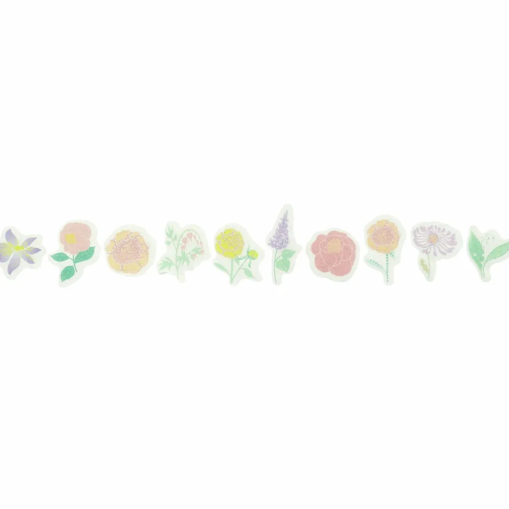 Rico Design Naklejki washi Flowers Pastel - Paper Poetry - 200 szt.