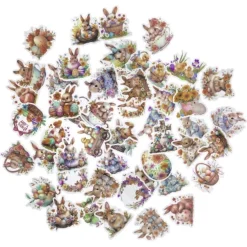 dpCraft Naklejki winylowe Vintage Bunnies - - 50 szt.