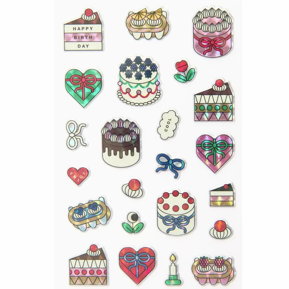 Rico Design Naklejki wypukłe Puffy Eye Candy Cakes - Paper Poetry - 23 szt.