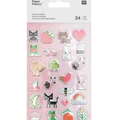 Rico Design Naklejki wypukłe Puffy Futschikato - Paper Poetry - Pixels, 24 szt. ><noscript><img width=
