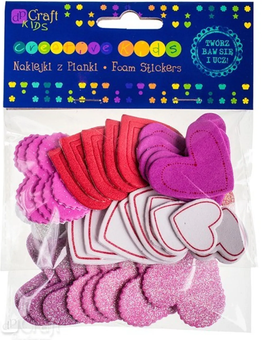 dpCraft Naklejki z pianki - - Serca, 50 szt. > Naklejki