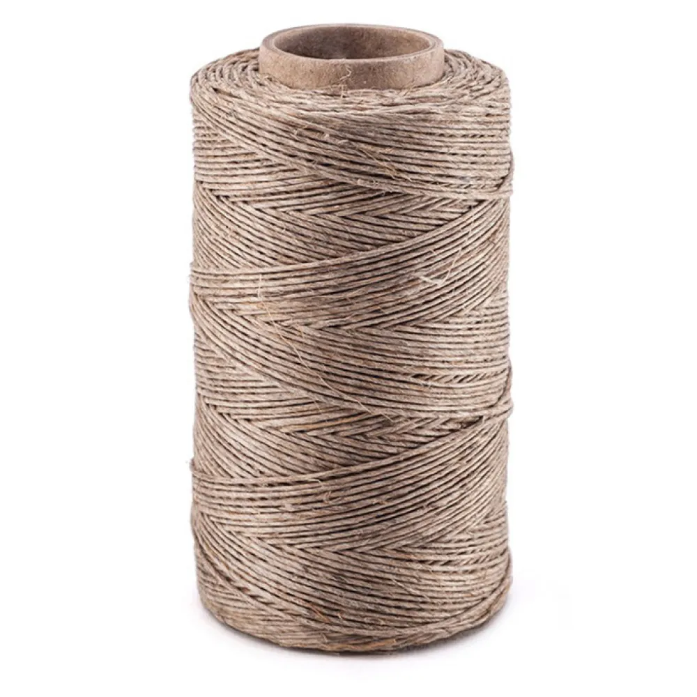Nici lniane nabłyszczane - szare, 1 mm, 100 g, 220 m > Sznurki