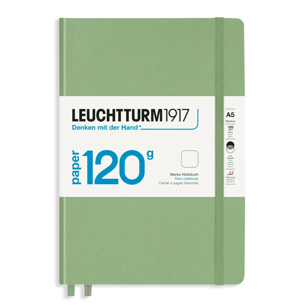 Leuchtturm1917 Notatnik A5 - - gładki, Sage, twarda okładka, 120 g > Notatniki Gładkie