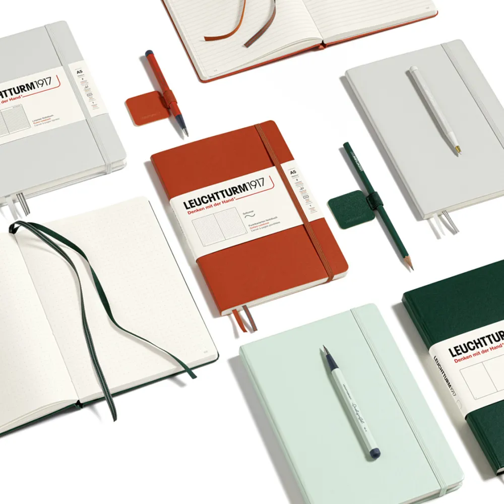 Leuchtturm1917 Notatnik A5 - - w kropki, miękka okładka, Forest Green, 80 g/m2