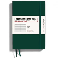 Leuchtturm1917 Notatnik A5 - - w linie, miękka okładka, Forest Green, 80 g/m2