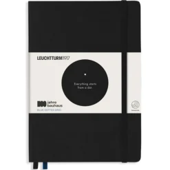 Leuchtturm1917 Notatnik Bauhaus - - Black, w kropki, twarda okładka, A5