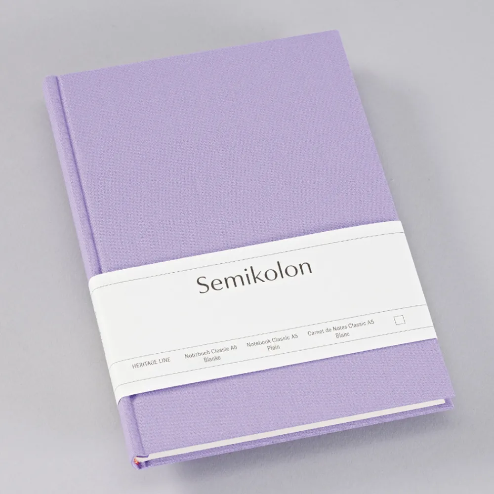 Semikolon Notatnik Classic A5 - - Lilac Silk, gładki, 176 stron