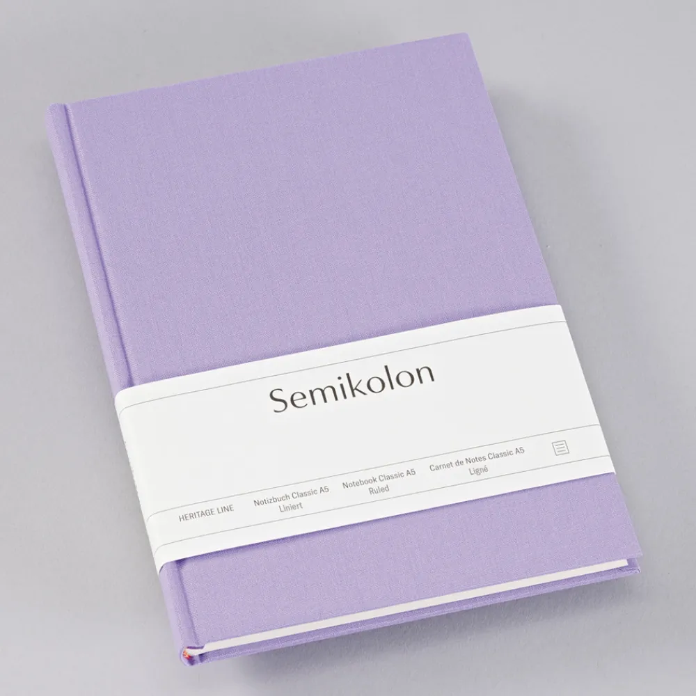 Semikolon Notatnik Classic A5 - - Lilac Silk, w linie, 176 stron