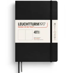 Leuchtturm1917 Notatnik 411 gładki A5 - - Black, twarda okładka > Notatniki Gładkie
