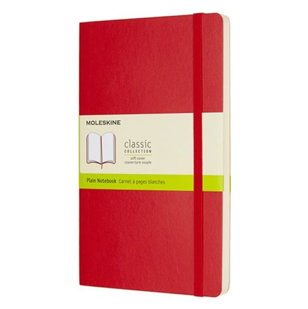 Moleskine Notatnik gładki Classic 13 x 21 cm - - czerwony miękka okładka