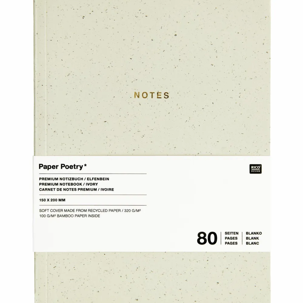 Rico Design Notatnik gładki 15 x 20 cm - Paper Poetry - Ivory miękka okładka 100 g > Notatniki Gładkie