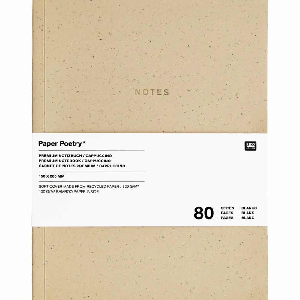 Rico Design Notatnik gładki 15 x 20 cm - Paper Poetry - Cappuccino miękka okładka 100 g > Notatniki Gładkie