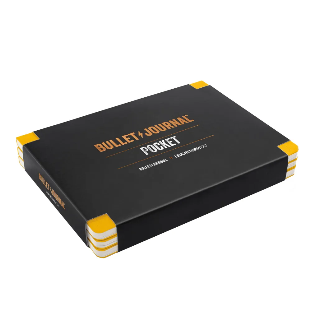 Leuchtturm1917 Notatniki Bullet Journal - - żółte, w kropki, 80 g/m2, 3 szt.
