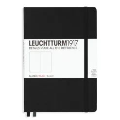 Leuchtturm1917 Notatnik - - gładki, czarny, twarda okładka, A5 ><noscript><img width=
