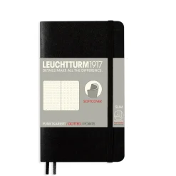 Leuchtturm1917 Notatnik - - w kropki, czarny, miękka okładka, A6 > Notatniki W Kropki