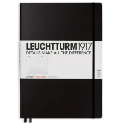Leuchtturm1917 Notatnik Master Slim - - w kratkę, czarny, A4+ ><noscript><img width=
