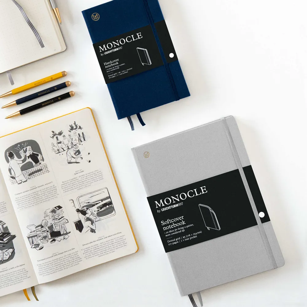 Leuchtturm1917 Notatnik Monocle B6+ - - w kropki, twarda okładka, Navy, 80 g > Notatniki W Kropki