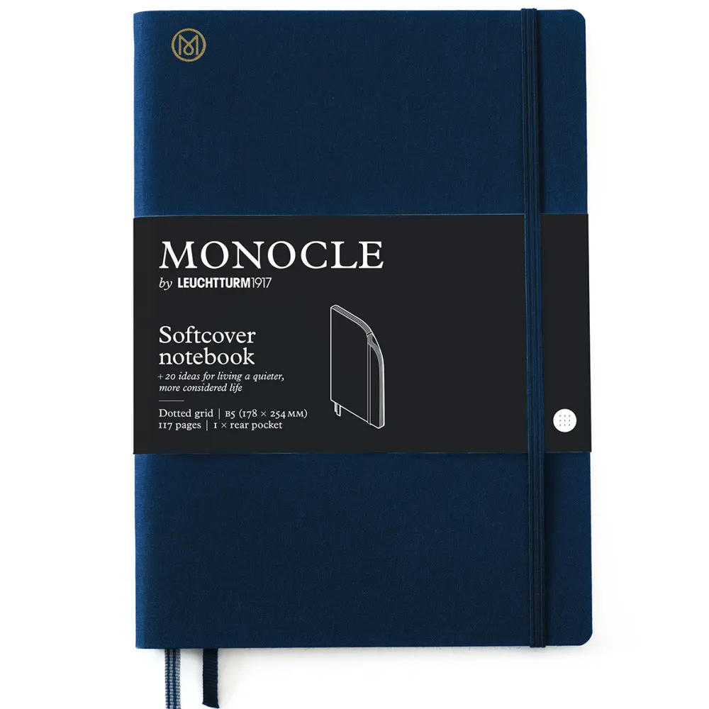 Leuchtturm1917 Notatnik Monocle B5 - - w kropki, twarda okładka, Navy, 80 g > Notatniki W Kropki