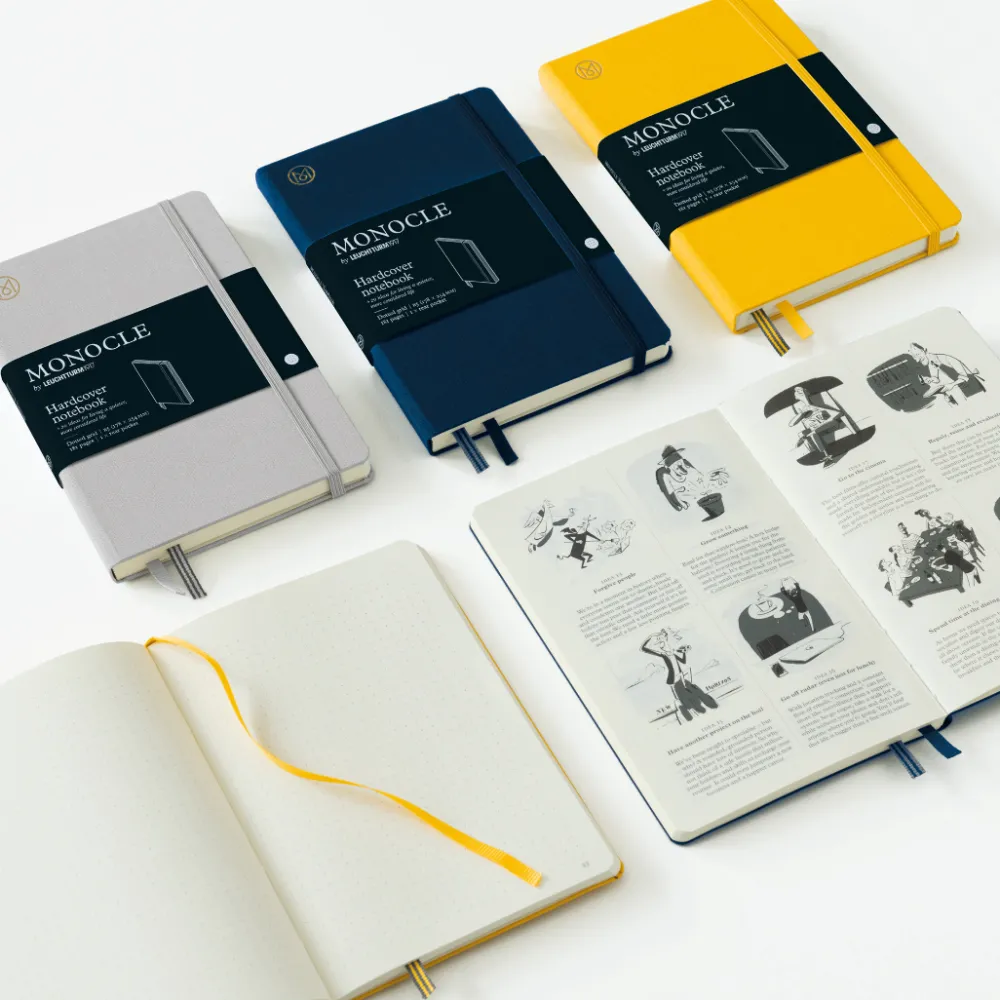 Leuchtturm1917 Notatnik Monocle B5 - - w kropki, twarda okładka, Navy, 80 g > Notatniki W Kropki
