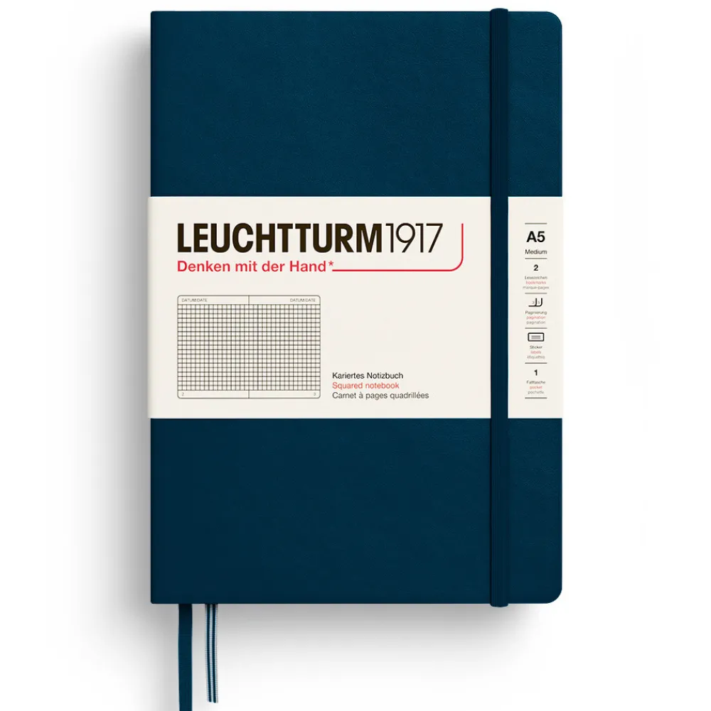 Leuchtturm1917 Notatnik w kratkę A5 - - Deep Sea, twarda okładka > Notatniki W Kratkę