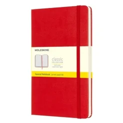 Moleskine Notatnik w kratkę Classic 13 x 21 cm - - czerwony twarda okładka