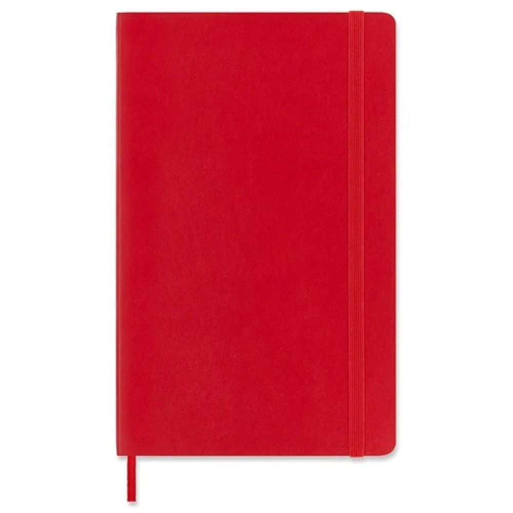 Moleskine Notatnik w kratkę Classic 13 x 21 cm - - czerwony miękka okładka