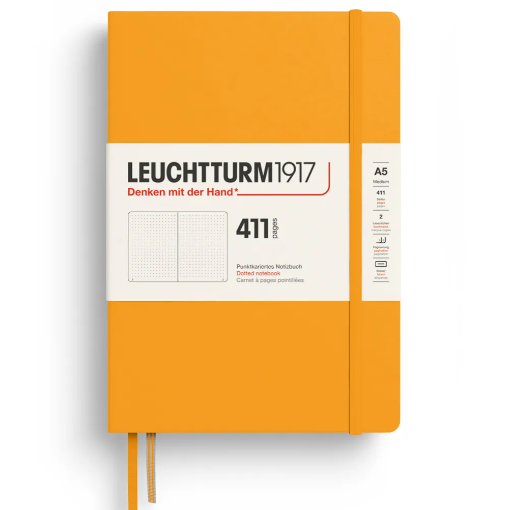 Leuchtturm1917 Notatnik 411 w kropki A5 - - Rising Sun, twarda okładka