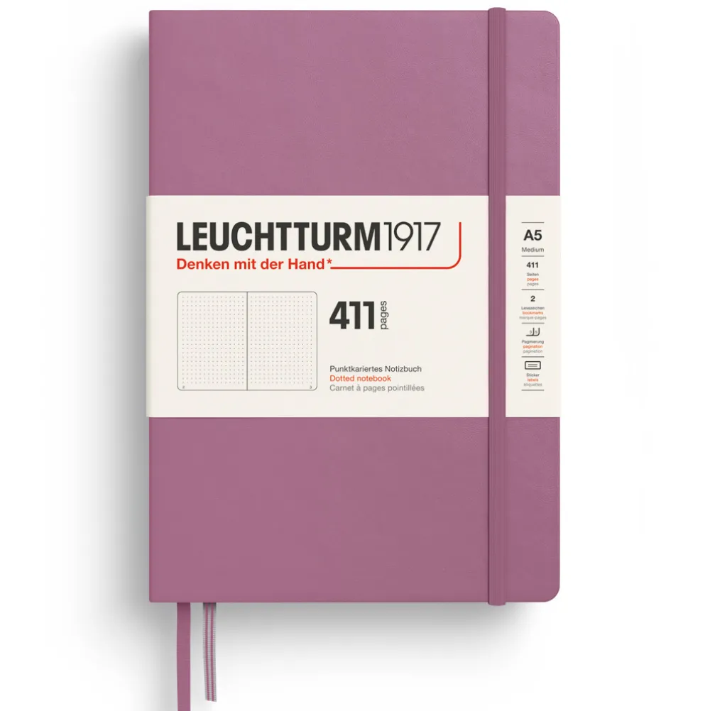 Leuchtturm1917 Notatnik 411 w kropki A5 - - Dusty Rose, twarda okładka > Notatniki W Kropki