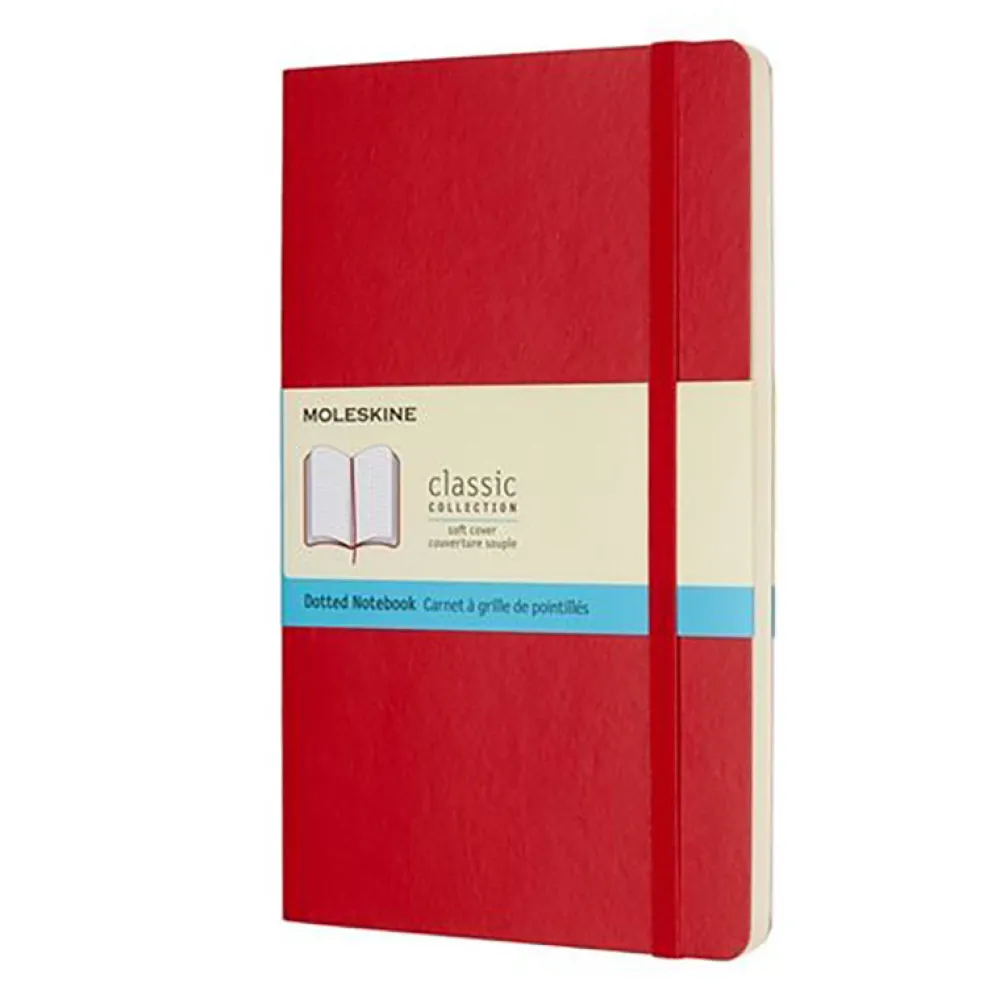 Moleskine Notatnik w kropki Classic 13 x 21 cm - - czerwony twarda okładka > Notatniki W Kropki