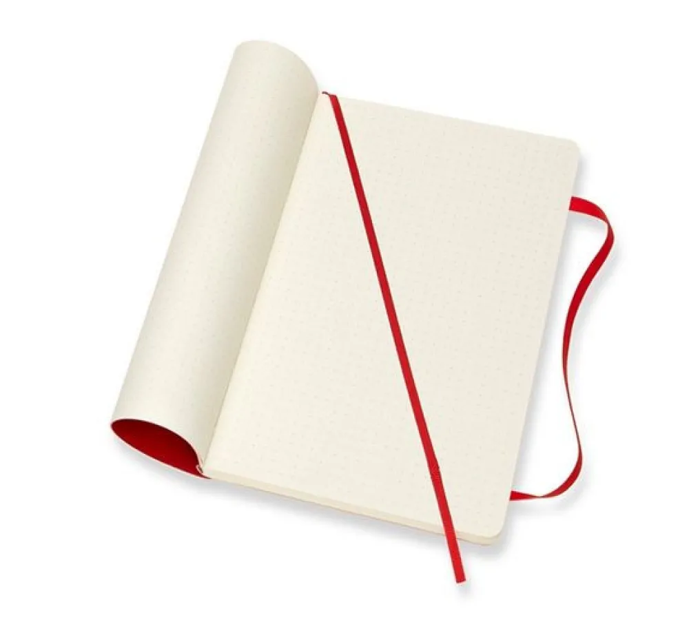 Moleskine Notatnik w kropki Classic 13 x 21 cm - - czerwony twarda okładka > Notatniki W Kropki