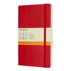 Moleskine Notatnik w linię Classic 13 x 21 cm - - czerwony miękka okładka