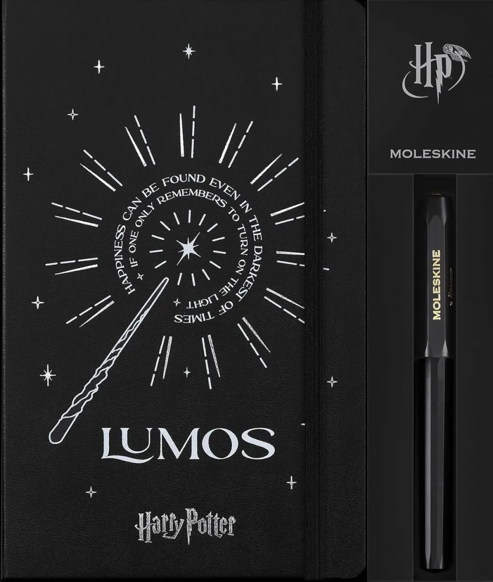Moleskine Notatnik w linię Harry Potter Lumos z długopisem - x Kaweco - twarda okładka 100g/m2