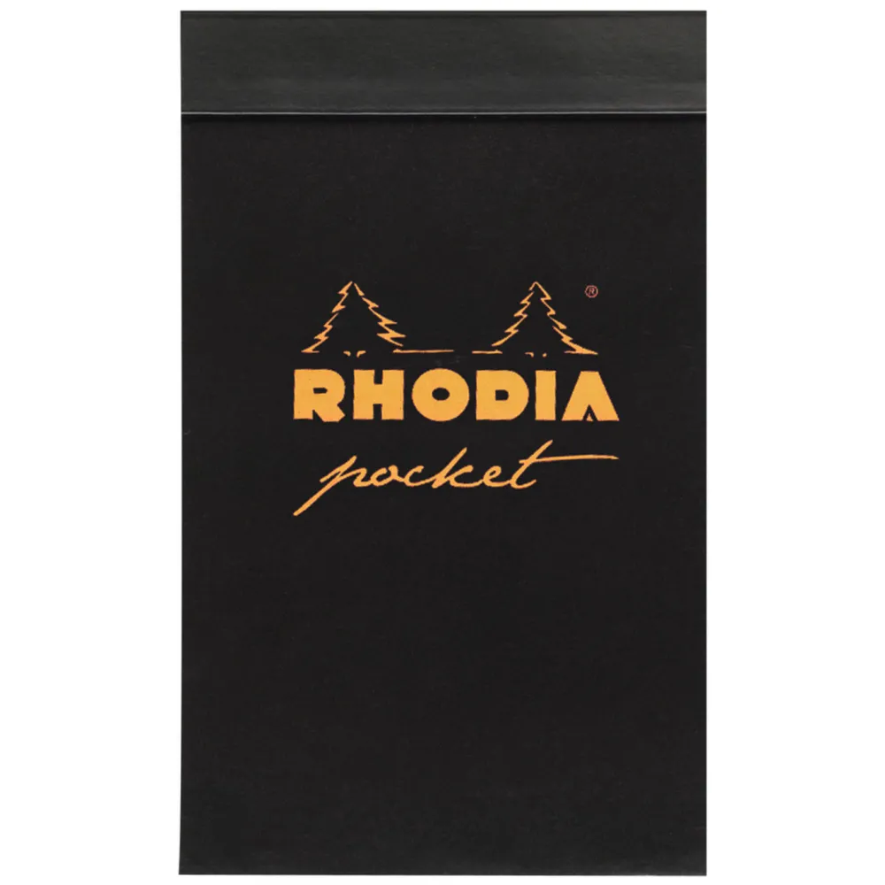 Rhodia Notes Pocket - - czarny, w kratkę, 7,5 x 12 cm, 80 g, 40 ark.