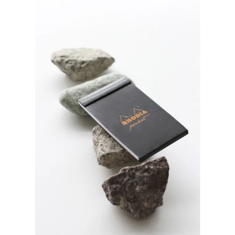 Rhodia Notes Pocket - - czarny, w kratkę, 7,5 x 12 cm, 80 g, 40 ark.