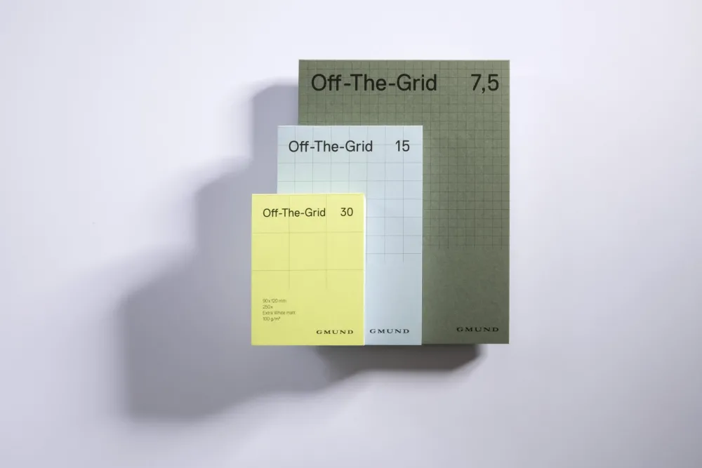 Gmund Notes w kratkę Off-The-Grid 30 - - Lime 100 g 250 ark. > Notatniki W Kratkę