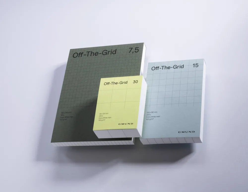 Gmund Notes w kratkę Off-The-Grid 15 - - Sky 100 g 200 ark.
