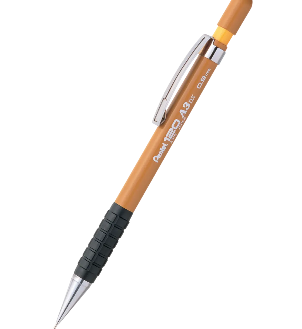 Pentel Ołówek automatyczny 120 A3 DX - - żółty, 0,9 mm