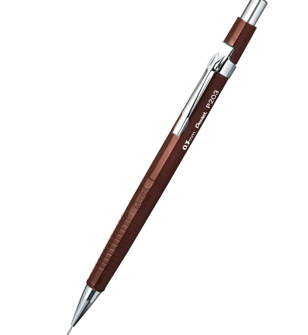 Pentel Ołówek automatyczny P203 - - brązowy, 0,3 mm > Ołówki