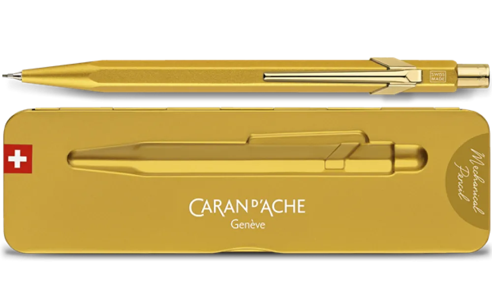 Caran d'Ache Ołówek mechaniczny 844 Premium z etui - - Goldbar, 0,7 mm > Ołówki