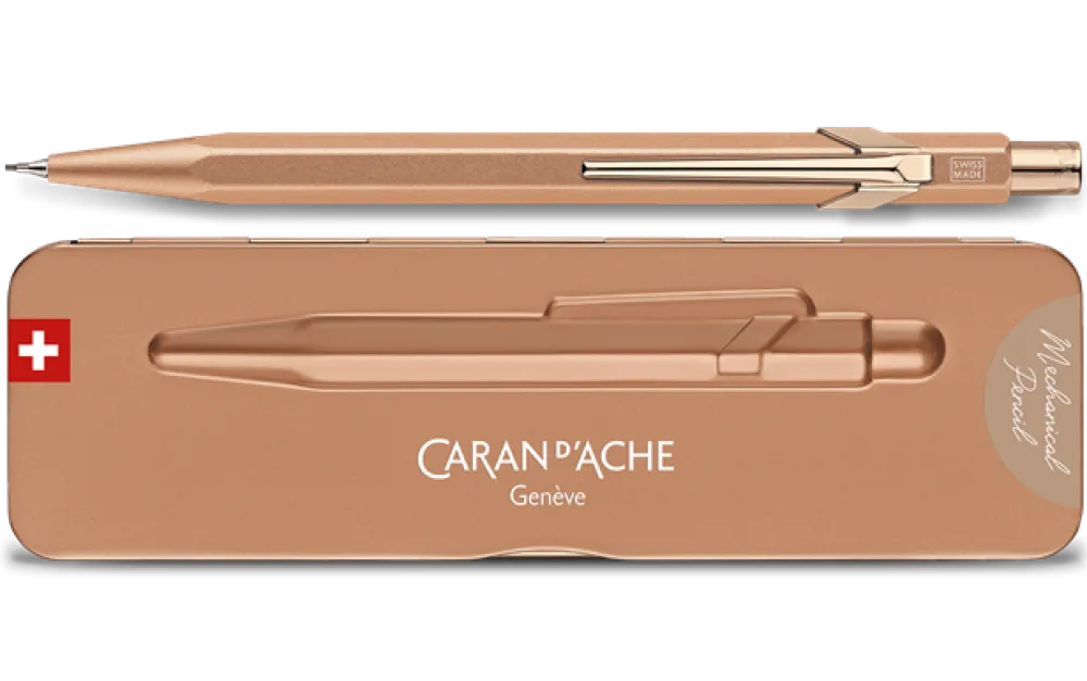 Caran d'Ache Ołówek mechaniczny 844 Premium z etui - - Brut Rose, 0,7 mm